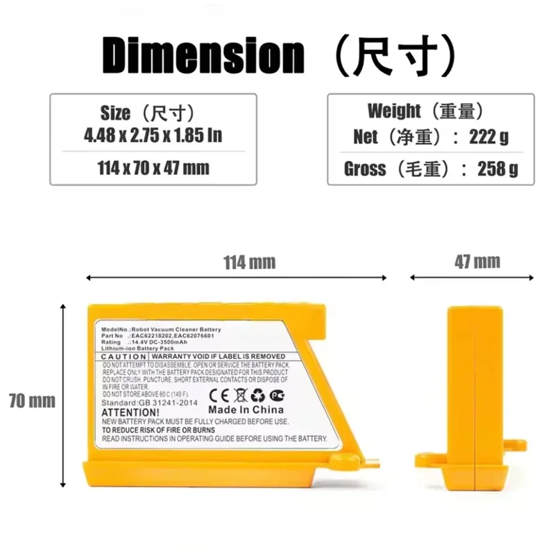 Batterie pour aspirateur robot - 4S Lipo Battery 14.8V 6000Mah avis et prix